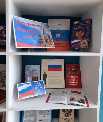 Книжная выставка «Под флагом России живу»